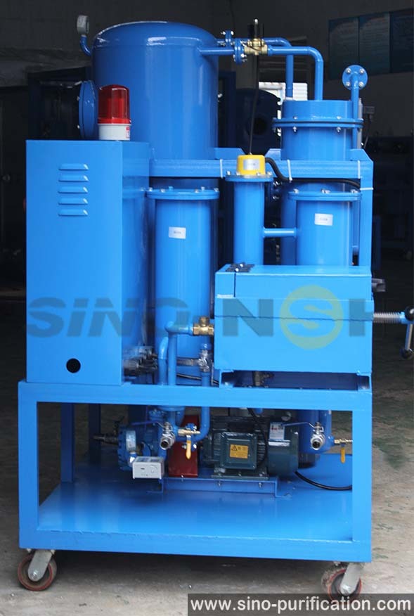 3000L/H Grey Carbon Steel Turbine Oil Purifier with 12 Months Warranty and Lubrication System